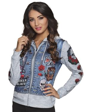 Niebieska bluza kurtka motocyklisty dla kobiet