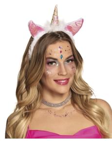 Bandolete de unicórnio branco para adulto