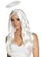 Peruca de anjo branca para mulher