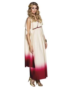女性のための白とピンクのギリシャの女神衣装