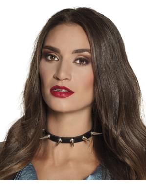 Punk Halsband mit Nieten für Erwachsene