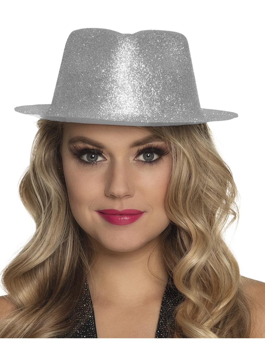 Silver New Year's Eve hat for adults
