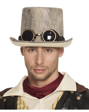 Beige Steampunk hoed voor volwassenen