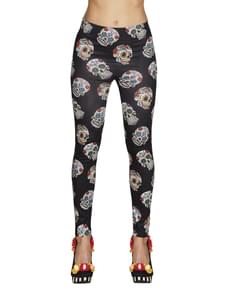 Bas Opaque Fête Collants Opaque Day Of The Dead Smiffys - Motif Os