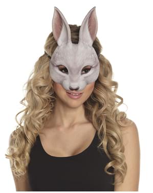Media máscara de conejo gris para adulto