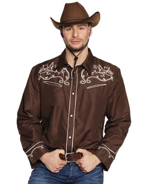 Skjorta cowboy brun för vuxen