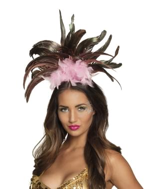 Tiara de carnaval brasileño rosa para mujer