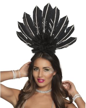 Musta Brasilian karnevaalien päähine naisille