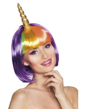 Kadınlar için mor unicorn peruk