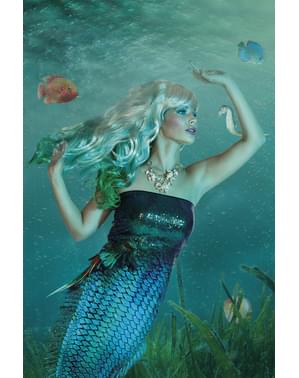 Parrucca da sirena verde per donna