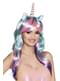 Perucă de unicorn multicolor lungă pentru femeie
