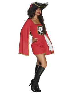 Kostum musketeer merah untuk wanita