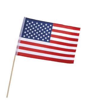 Amerikaanse vlag met stok