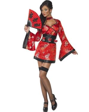 Geisha Fever Kostüm mit Schnappsglas