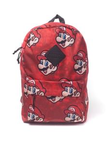 Mochila de Mario Bros Faces vermelha