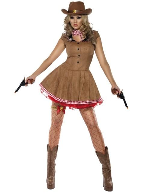 cowgirl dorata, costume donna taglia 44