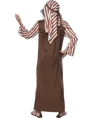 Costume da pastore a righe marroni e bianche