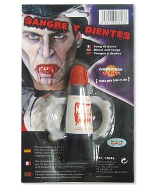 Kit de sangue e dentes de vampiro