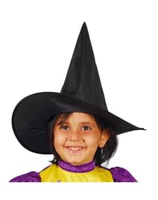 Chapéu de bruxa preto para menina
