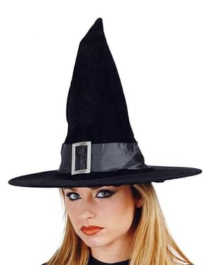 Chapéu de bruxa preto veludo