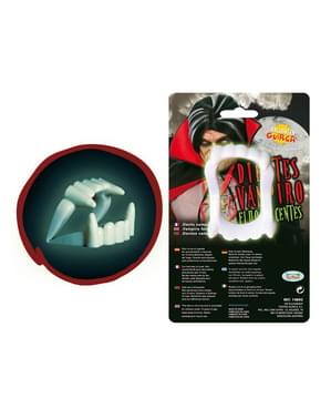 Dentadura de vampiro fluorescente