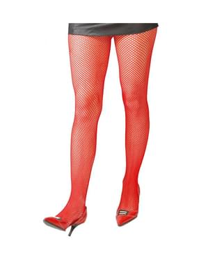 Red fishnet tights