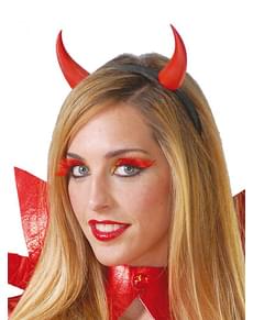 Diadema cornos vermelhos demónio com luz