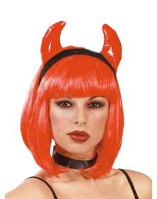 Diadema diaba cornos vermelhos