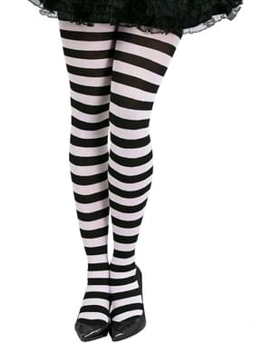 Gestreepte panty zwart / wit