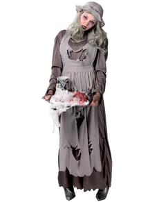 Déguisement de femme de ménage zombie
