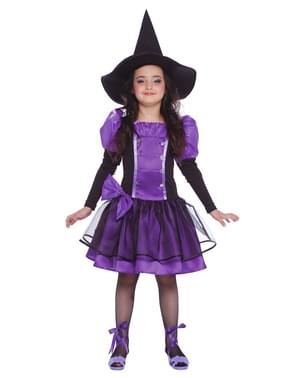 Paarse heksenkostuum voor meisjes