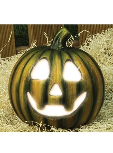 Abóbora mutante sorridente com luz 26 cm