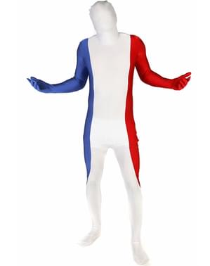 Fransk Flagg Morphsuit Kostyme Voksen