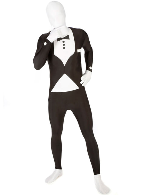 Slenderman Morphsuit Smoking Kostüm schwarz