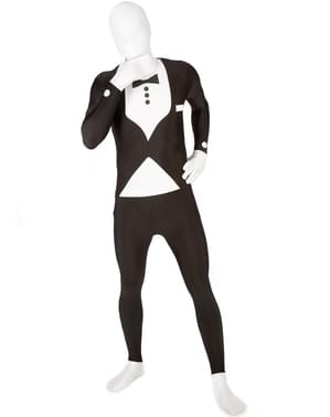 Svart Smoking Morphsuit Kostyme Voksen