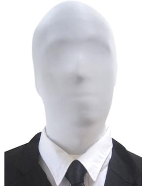 Valkoinen Slenderman Morphsuit-naamio