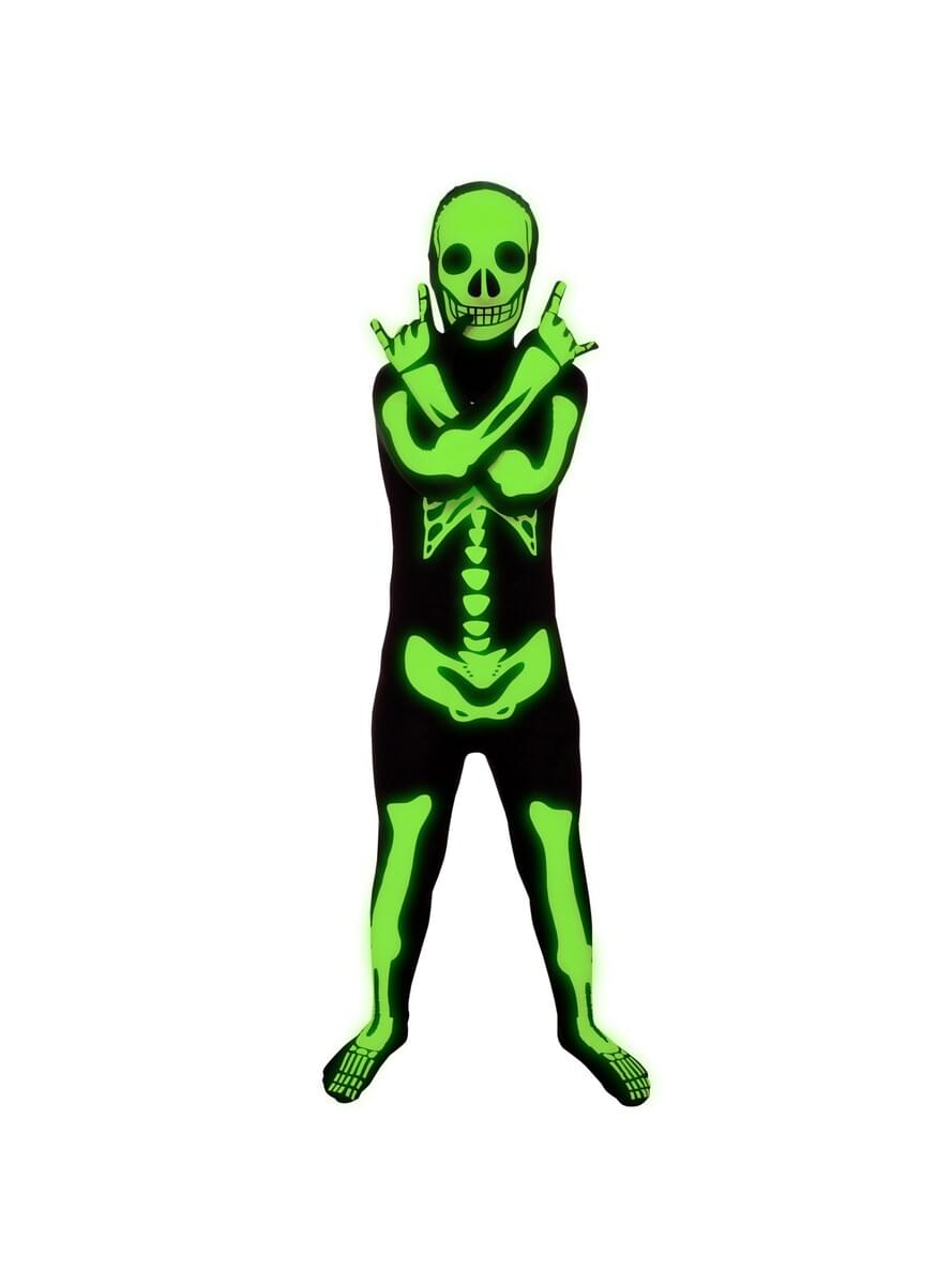 Costume scheletro fosforescente Morphsuit da bambino