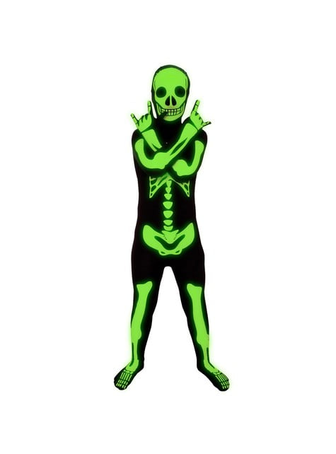 Skinnende skeletudklædning Morphsuit til børn