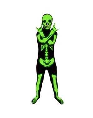 Skinnende skeletudklædning Morphsuit til børn