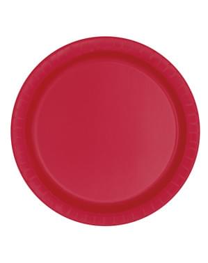 8 farfurii pentru desert roșii medii (18 cm) - Gama Basic Colours