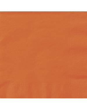 20 grandes Serviettes en papier oranges - Gamme couleur unie
