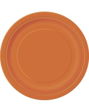 Комплект от 8 оранжеви десертни плочи - Basic Line Colors