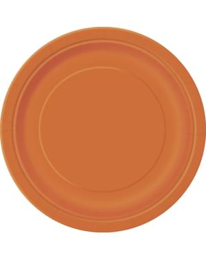 8 platos naranjas (23 cm) - Línea Colores Básicos
