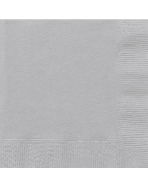 20 big silver napking (33x33 cm) - Basic Colours Line