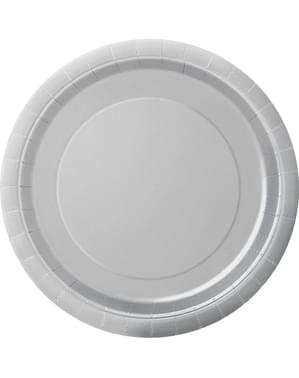 8 pratos prateado (23 cm) - Linha Cores Básicas