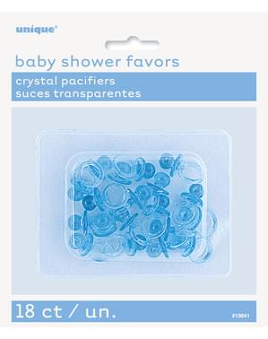 18 sucettes bleues décoratives