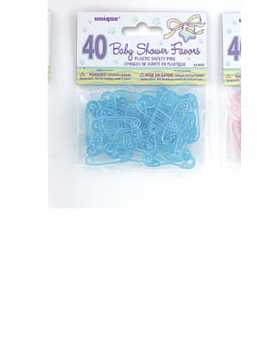 40 dekoratif mavi bebek çengelli iğne kümesi