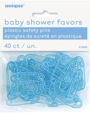 Set 40 pin keselamatan bayi biru dekoratif