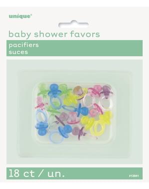 18 chupetes de colores variados de decoración