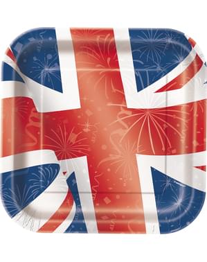 8 platos cuadrados (23 cm) - Best of British